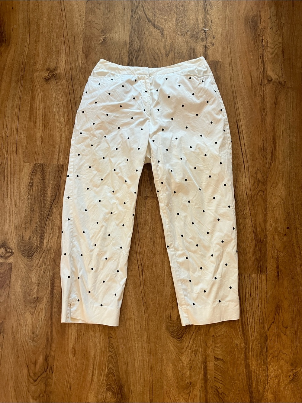 EP Pro White black polka dots Button-Front Golf Capri pants size 4